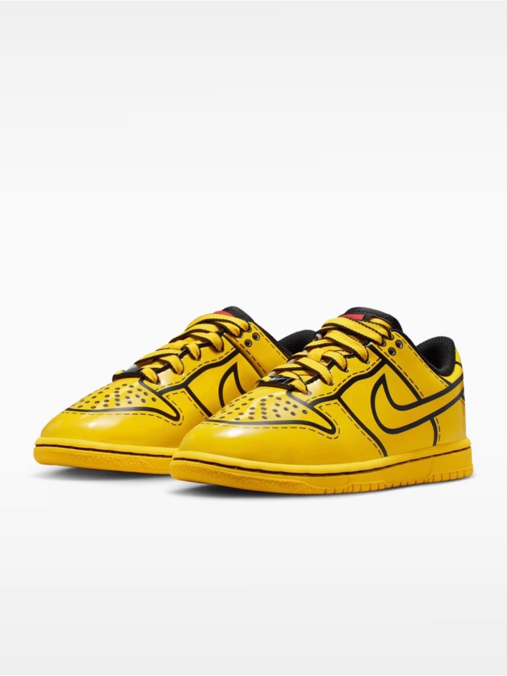 NEW Rare Nike Kids' Yellow and Black Low-Top Sneakers